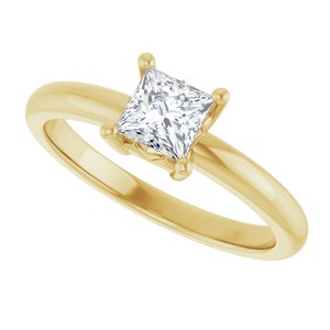 10K Yellow Gold 4.5x4.5 mm Square Ring Mounting – image 8