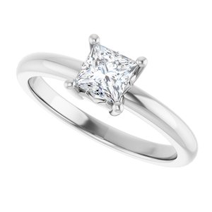Sterling Silver 4.5x4.5 mm Square Ring Mounting – image 8