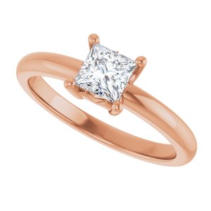 14K Rose Gold 4.5x4.5 mm Square Ring Mounting – image 8