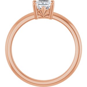 14K Rose Gold 4.5x4.5 mm Square Ring Mounting – image 3