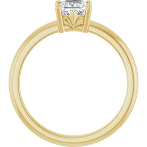 14K Yellow Gold 4.5x4.5 mm Square Ring Mounting – image 3