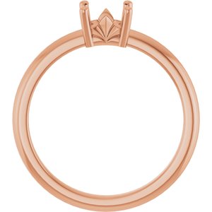 18K Rose Gold 4.5x4.5 mm Square Ring Mounting – image 4