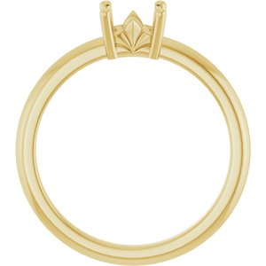 18K Yellow Gold 4.5x4.5 mm Square Ring Mounting – image 4
