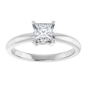14K White Gold 4.5x4.5 mm Square Ring Mounting – image 5