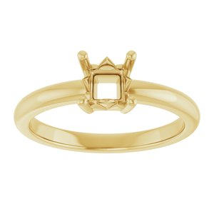 10K Yellow Gold 4.5x4.5 mm Square Ring Mounting – image 6