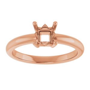 14K Rose Gold 4.5x4.5 mm Square Ring Mounting – image 6