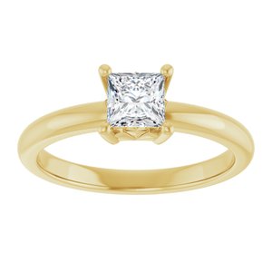 10K Yellow Gold 4.5x4.5 mm Square Ring Mounting – image 5