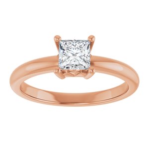 14K Rose Gold 4.5x4.5 mm Square Ring Mounting – image 5