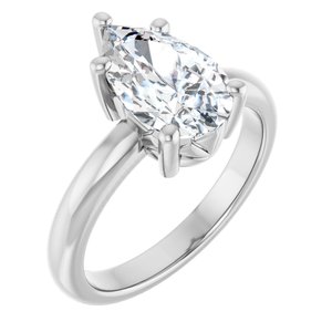 10K White Gold 11.5x7 mm Pear Ring Mounting