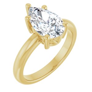 18K Yellow Gold 11.5x7 mm Pear Ring Mounting