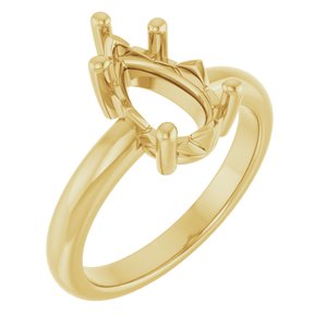 14K Yellow Gold 11.5x7 mm Pear Ring Mounting – image 2