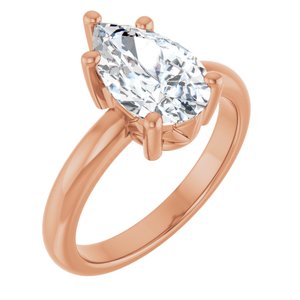 14K Rose Gold 11.5x7 mm Pear Ring Mounting