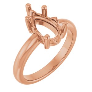 14K Rose Gold 11.5x7 mm Pear Ring Mounting – image 2