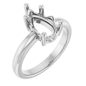 14K X1 White Gold 11.5x7 mm Pear Ring Mounting – image 2