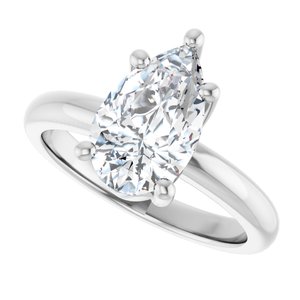 18K White Gold 11.5x7 mm Pear Ring Mounting – image 8