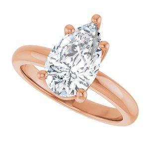 14K Rose Gold 11.5x7 mm Pear Ring Mounting – image 8