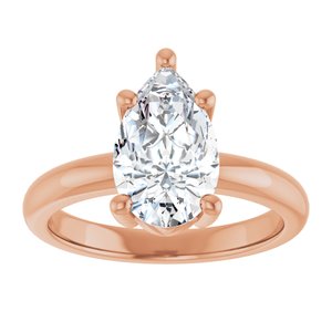 18K Rose Gold 11.5x7 mm Pear Ring Mounting – image 5