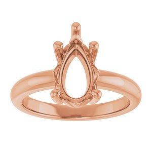 18K Rose Gold 11.5x7 mm Pear Ring Mounting – image 6