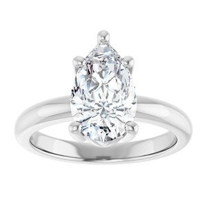 18K White Gold 11.5x7 mm Pear Ring Mounting – image 5