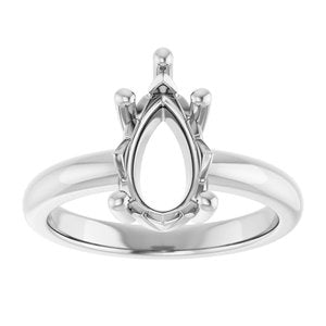 10K X1 White Gold 11.5x7 mm Pear Ring Mounting – image 6