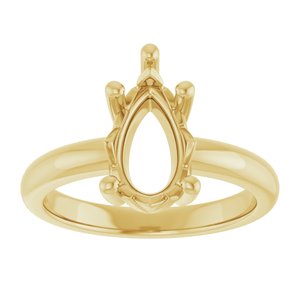 14K Yellow Gold 11.5x7 mm Pear Ring Mounting – image 6