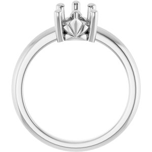 18K Palladium White Gold 11.5x7 mm Pear Ring Mounting – image 4