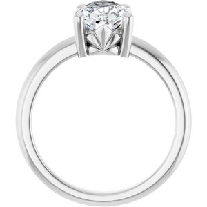 10K White Gold 11.5x7 mm Pear Ring Mounting – image 3