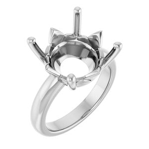 14K White Gold 15 mm Round Ring Mounting – image 2