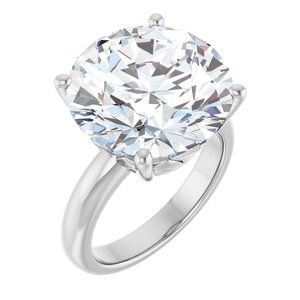14K White Gold 15 mm Round Ring Mounting