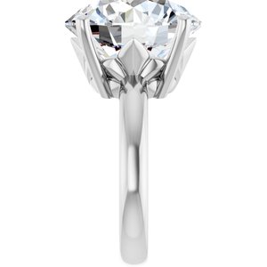 18K Palladium White Gold 15 mm Round Ring Mounting – image 7