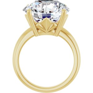 18K Yellow Gold 15 mm Round Ring Mounting – image 3