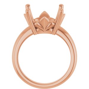14K Rose Gold 15 mm Round Ring Mounting – image 4
