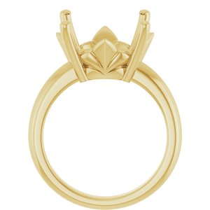 18K Yellow Gold 15 mm Round Ring Mounting – image 4