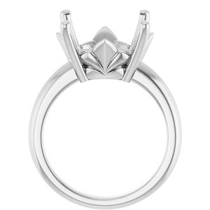 14K White Gold 15 mm Round Ring Mounting – image 4