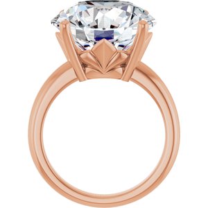 14K Rose Gold 15 mm Round Ring Mounting – image 3
