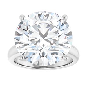 18K Palladium White Gold 15 mm Round Ring Mounting – image 5