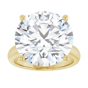 18K Yellow Gold 15 mm Round Ring Mounting – image 5