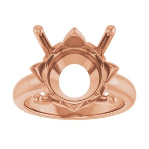 18K Rose Gold 15 mm Round Ring Mounting – image 6
