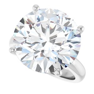 18K Palladium White Gold 15 mm Round Ring Mounting – image 8