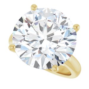18K Yellow Gold 15 mm Round Ring Mounting – image 8