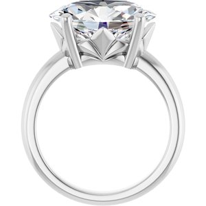 18K Palladium White Gold 14x10 mm Oval Ring Mounting – image 3