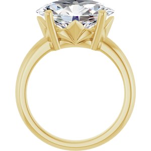 10K Yellow Gold 14x10 mm Oval Ring Mounting – image 3