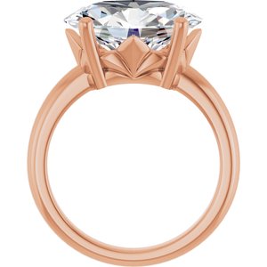 10K Rose Gold 14x10 mm Oval Ring Mounting – image 3