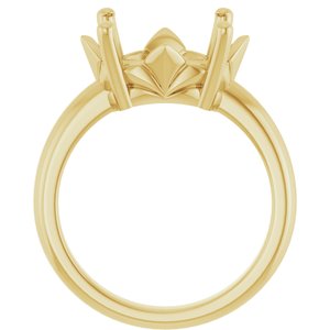 18K Yellow Gold 14x10 mm Oval Ring Mounting – image 4