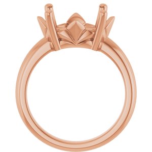 10K Rose Gold 14x10 mm Oval Ring Mounting – image 4