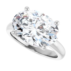 10K White Gold 14x10 mm Oval Ring Mounting – image 8