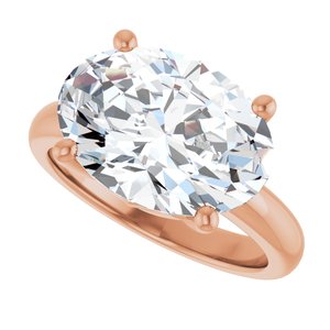 18K Rose Gold 14x10 mm Oval Ring Mounting – image 8