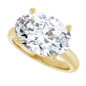18K Yellow Gold 14x10 mm Oval Ring Mounting – image 8