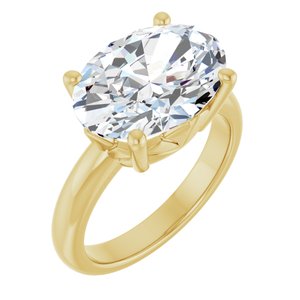 10K Yellow Gold 14x10 mm Oval Ring Mounting