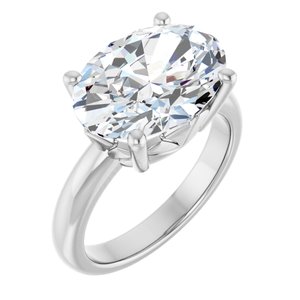 18K Palladium White Gold 14x10 mm Oval Ring Mounting